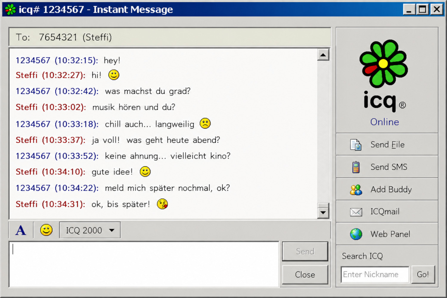 Ein ICQ-Chatfenster